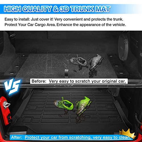 Cartist Cargo Liner Fits for Jeep Wrangler 4XE 2021 2022 2023 2024 2025 2026 (Not for 2 Door and JL Unlimited Models) All Weather Trunk Mat for Wrangler 4XE Accessories TPE Heavy Duty - size: 6)Jeep Wrangler 4XE【2021-2025】