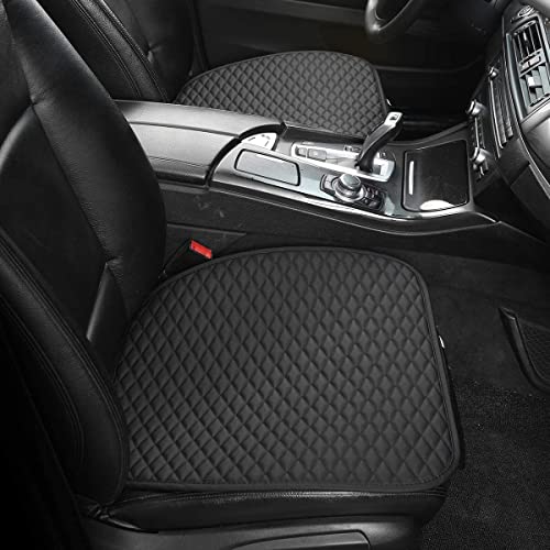 West Llama Pu Leather Car Seat Bottom Covers Protectors Include 1 Pair Front Driver Seat Pad Mat and 1 Rear Bench Cover Universal Fit 90% Vehicles,Black - color: A-Black, size: Universal Fit - Full Set