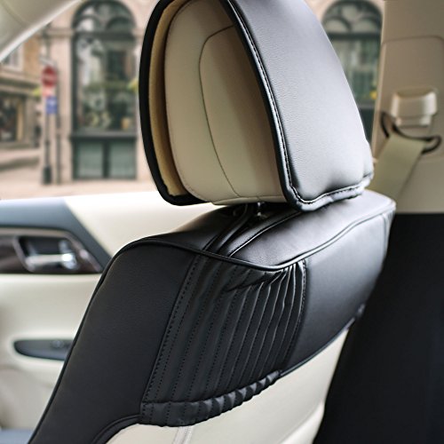 FH Group Front Set Faux Leather Car Seat Cushions, - 2 Pack Seat Covers for Cars Trucks SUV, Waterproof, Universal Fit Seat protector, Blue - color: Blue, style: Front Set