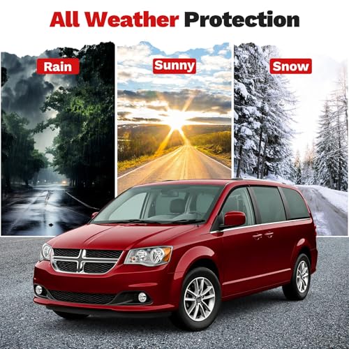 Canvcle Window Visors Rain Guards for 2008-2020 Dodge Grand Caravan/2008-2016 Chrysler Town & Country Accessories, Outside-Mount Tape-On Side Window Wind Deflectors Vent Visors Shades Rainproof 4PCS - size: Dodge Grand Caravan 2008-2020