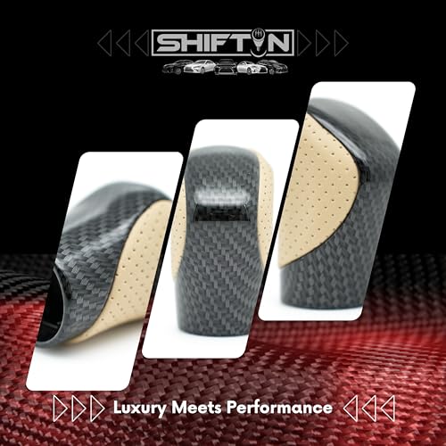 Gear Shift Knob Shifter for Lexus ES GS GX is NX RC RX 200t 300 350 3450h 450hL 350L (Beige Ivory Leather/Carbon Pattern) - color: Beige Ivory Leather / Carbon Pattern