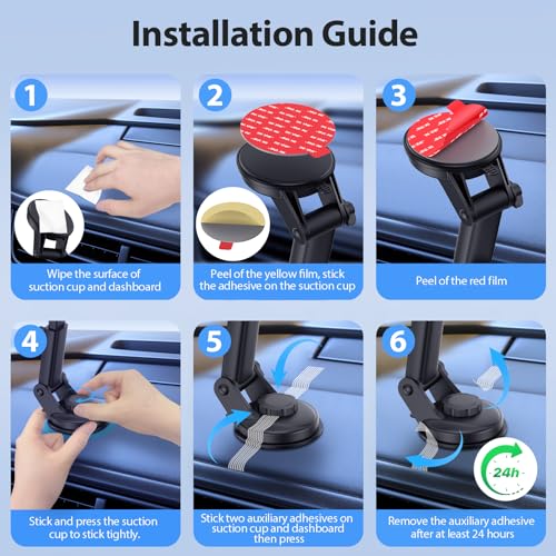 pop-tech 90mm(3.54") 4pcs 3M Sticky Pads Replacement for Car Phone Mount Windshield Dashboard,3M VHB Heat Resistance Circle Double Sided Heavy Duty Mounting Tape Adhesive for Suction Cup Phone Holder
