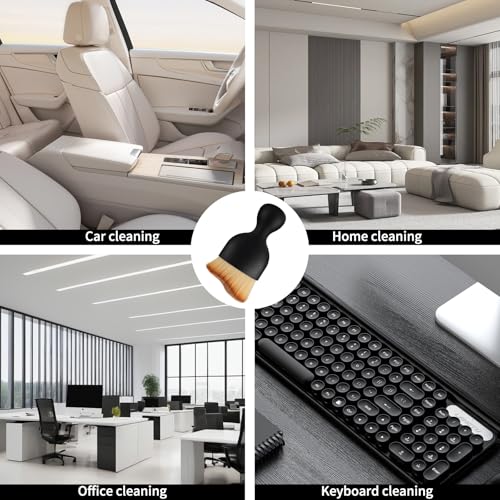 Car Interior Detailing Brush, Soft Bristle Cleaning Brush Car Detailing Brushs for Automotive Dashboard, Air Conditioner Vents,Scratch Free(Black Brown) - color: Black Brown