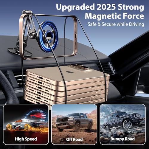Ultra Magnetic Long-Arm Phone Holder Stand, Fits for MagSafe Car Mount BracketใWindshield+Vent+Dashใ, 360ยฐ Rotation Adjustable Strong Magnets Car Mount Desk Office Phone Cradle Holder, Black - color: Black