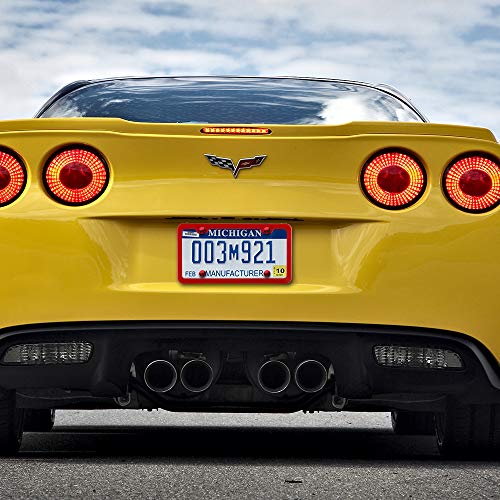 Red License Plate Frame, Metal Thin Stainless Steel with 2 Holes Screw Cap, 2 Pack (Red (Most Glamorous)) - color: Red (Most Glamorous)