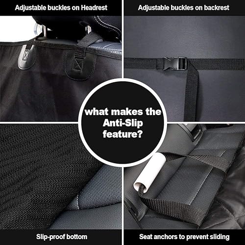 AsFrost Dog Seat Cover Cars Trucks SUVs, Thick 600D Heavy Duty Pets Car Seat Cover, Waterproof & Wear-Resistant Durable Nonslip Backing & Hammock Convertible, Black, 2 Pack - color: black, size: 2 PCS