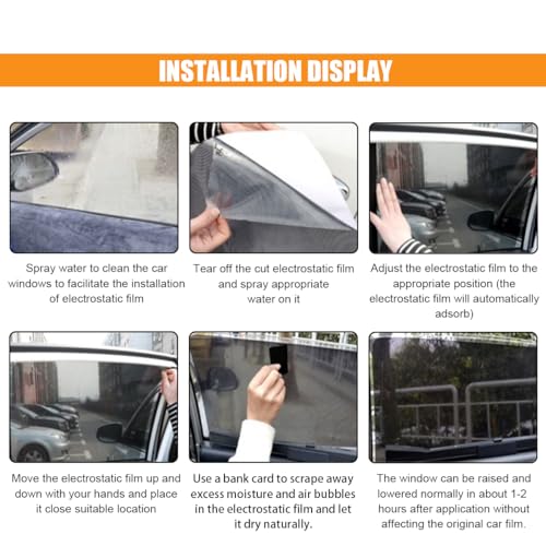 4PCS Car Side Window Sunshade, Block UV Rays Car Privacy Protector, Reuseable Static Cling Film Stickers, Washable Car Window Shade for Baby, Window Tint for Most Vehicles