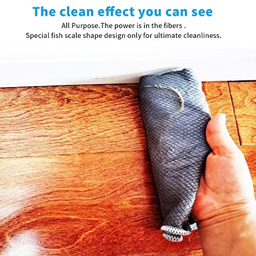 Nanoscale Cleaning Cloth,Easy Clean Fish Scale Microfiber Glass Cleaning Cloths Streak Free for Window Car Mirrors Windshield Lint Free Microfiber Polishing Cleaning All-Purpose Towel Pack of 6(Green) - color: Green