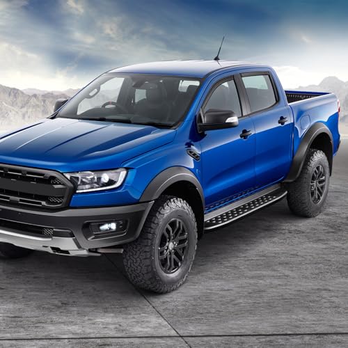 in-Channel Rain Guards Compatible with Ford Ranger SuperCrew 2019 2020 2021 2022 2023, Durable Side Windows Rain Guard, 2019-2023 Ranger Wind Deflectors Black 4Pcs - size: 2019-2023 Ford Ranger SuperCrew (In-Channel)