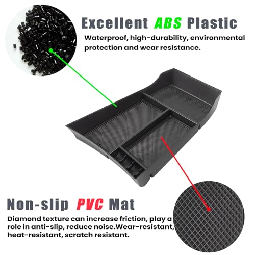 Center Console Organizer Compatible with Nissan Rogue 2021-2025 2026 Armrest Storage Box Insert Tray Interior Secondary Accessories (Lower Center Console Tray) - size: 1PCS Lower Center Console Tray