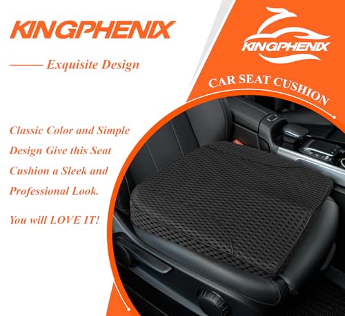 kingphenix Premium Car Seat Cushion, Memory Foam Driver Seat Cushion to Improve Driving View- Coccyx & Lower Back Pain Relief - Seat Cushion for Car, Truck, Office Chair (4D Mesh Black) - color: 4d Mesh Black