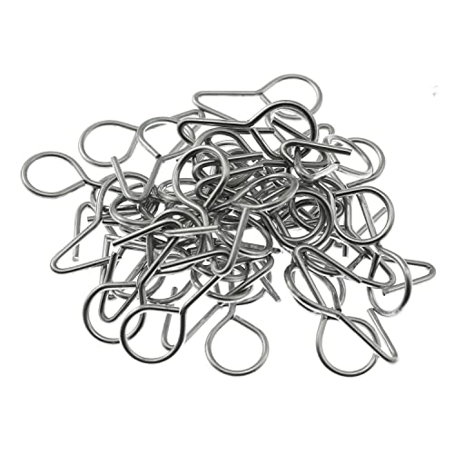 Car Seat Cover Hooks 50pcs Steel Vehicle Seat Pad Fixing Hanger Metal Hooks Car Seat Cover Part, Silver Tone