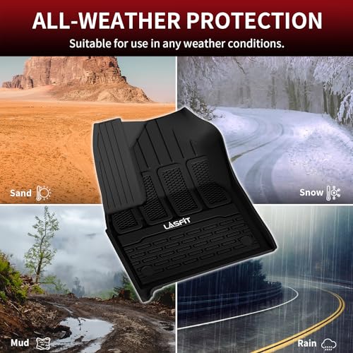 LASFIT Floor Mats & Trunk Mat for Jeep Grand Wagoneer 2022-2025 7 Seats Only (NOT Fit for L or 8 Seats) All Weather TPE Custom Fit Floor Liners Cargo Mat Black - style: Grand Wagoneer 7 Seats 22-25