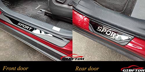 Auto Door Sill Cover Interior Accessories, for Honda Civic 2022 Stainless Steel with Plastic Protector, Kick Panels Scuff Guard Plate