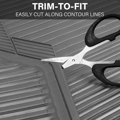 CAR PASS Gray Rubber Car Floor Mats & Cargo Liners, All Weather Car Mats & Trunk Mats,Waterproof Automotive Floor Mats Trim to Fit for Most Cars Sedans SUVs Vans, Durable Heavy Duty Anti-Slip, Gray - color: Gray with cargo liner