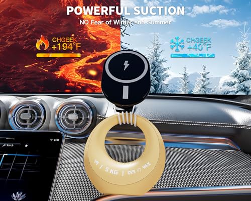 Car Phone Holder,2 Pack Magnetic Car Mount 15W-Qi Fast Wireless Car Charger Dashboard Windshield Vent Cell Phone Holder for Your Car Compatible with iPhone 17 Pro Max/17 Air/16 Pro/15 Plus/14/13/12/11