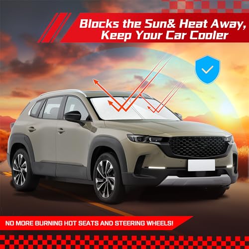 ARISMOTOR Windshield Sun Shade for Mazda CX-50 2023-2025 2026, Custom Fit Foldable Front Window Sunshade Sun Visor Protector, Block UV Rays Keep Your Car Cooler - size: for Mazda CX-50 2023-2026