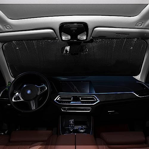 Kigai Light Car Windshield Sunshade,Foldable Sun Visor Protector,Blocks UV Rays and Keeps Vehicle Cool Sun Shade for Car Truck SUV - size: S