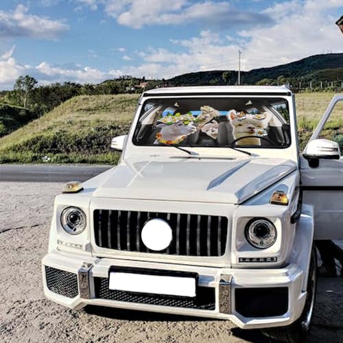 Car Windshield Sun Shade Umbrella Alpaca Foldable Car Umbrella Sunshade Cover for Most Vehicles Keep Vehicle Cool - color: Alpaca