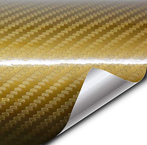 VVIVID Epoxy High Gloss Carbon Vinyl Automotive Wrap Film DIY Easy to Install No Mess (1.5ft x 5ft, Gold) - color: Gold, size: 1.5ft x 5ft