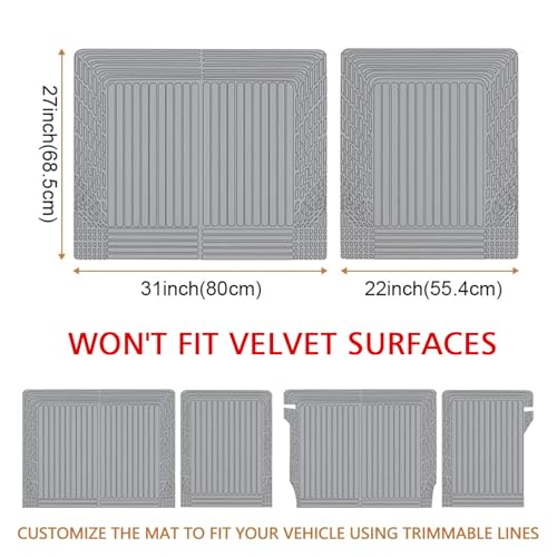 TripleAliners Vehicle Mat Universal Fit Trunk Cargo Liner All Weather Protection XPE Material Seat Back Protector Trim-to-Fit Compatible with Most Cars SUV Sedan(Backrest Mat) NO for Suede Surface - size: Seat Back Mat