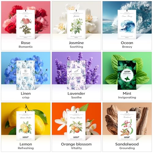 MYARO 20 Pack Lavender Scented Sachets - Drawer & Closet Air Freshener Bags, Natural Odor Eliminator for Car, Home, Bedroom, Office & Travel - color: Lavender Fresh