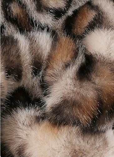 Fluffy Cheetah Car Steering Wheel Cover Luxurious Faux Fur Leopard Print Cute Wheel Protector Universal 15 Inch Fit for Vehicle, Car, Auto, SUV Winter Warm (Beige) - color: Beige