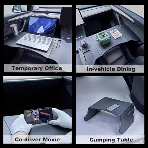 Foldable Car Tray for Tesla Model Y Model 3 S X Y Juniper, Upgraded Car Desk for Dining, in-Car Work, Travel and Outdoor - size: 30.3" L x 15" W x 1" H