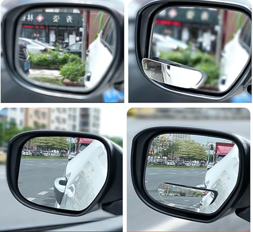 Blind Spot Mirrors, 2 Pcs Black 3.9 Inch x 1.18 inch Angle Adjustable Self-adhesive Reverse Blind Spot Small Mirror for Car and Motorcycle (2)