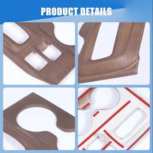 Gear Shift Panel Cover Trim Compatible with Honda Pilot 2023 2024 2025 Accessories, ABS Automotive Center Consoles Cup Holder Panel Cover Anti-Scratch Protector, 1PCS (Pear Wood Grain) - color: Pear Wood Grain