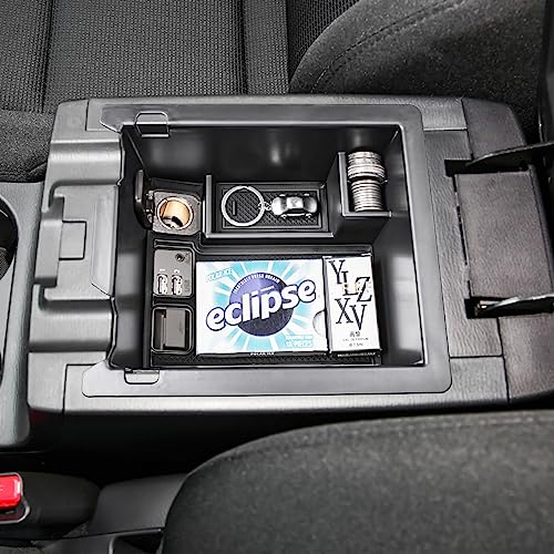 HGWEI Center Console Organizer Compatible with Mazda CX-5 2017 2018 2019 2020 2021 2022 2023 2024 2025 Accessories, Armrest Insert Tray Storage Coin Holder (Not for 2026), Black Trim