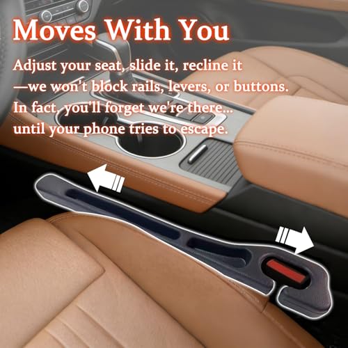 Car Seat Gap Filler Organizer Compatible with All Toyota RAV4 Accessories | Seat Gap Plug Blocker with Storage Slot | Car Screen Cleaning Cloth