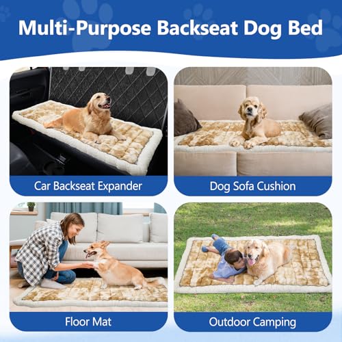 Thickened Dog Bed for Car Back Seat, Upgraded Bottom Non-Slip,Fits Hard Bottom car seat Cover for Dogs, Premium Mixed Color ,Dog Car Seat Cover - color: Yellow-white