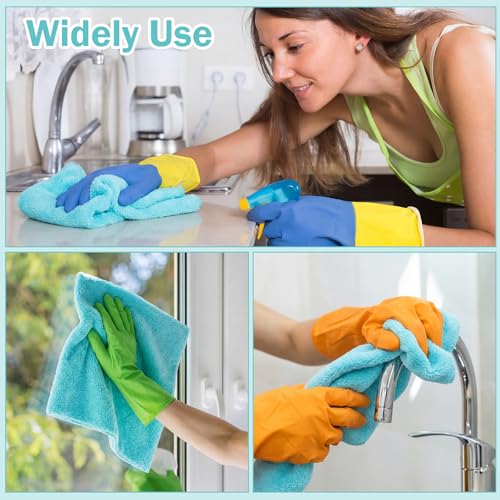 Tallew 15 Pcs Car Microfiber Towels Buffing Drying Wash Cleaning Cloths Plush Large Towels Thick Care Polishing Detailing Waxing Scratch Proof Towel, 15.75 x 15.75 Inch (Light Blue) - color: Multicolor
