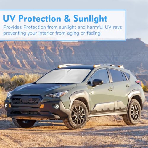 Windshield Sun Shade for Subaru Crosstrek Window Sunshade Fit 2018-2025 2026 Subaru Crosstrek 2.0i, 2.0i Premium, 2.0i Limited Wagon Front Window Shade Sun Visor Blocks UV Keep Car Cooler - size: V1. for Subaru Crosstrek 2018-2026