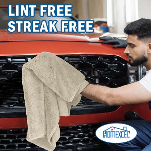 HOMEXCEL Professional Large Microfiber Car Drying Towels 2 Pack, Lint Free, Scratch Free, Highly Absorbent Drying Towel for Cars, SUVs, RVs, Trucks, and Boats,31" x 24",Brown - color: Brown