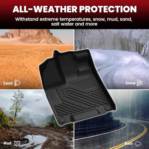 LASFIT Floor Mats & Cargo Mat for Honda Pilot 2016-2022 (7 Passengers), Split & One-Piece Foldable Seating TPE Floor Liners Accessories, 1st & 2nd & 3rd Row & Cargo Liner with Backrest Mat, Black - style: 7)For Honda Pilot | 2016-2022 | Full Set (7 Passen