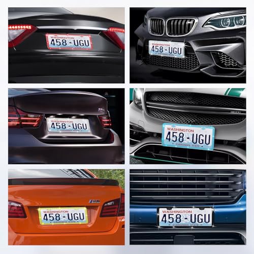 SHARE&CARE Bling License Plate Frame, Crystal License Plate Cover, Car License Plate Holder with Rhinestone Crystal Diamond Screw Set - 2 Pack (AB Color) - color: AB COLOR