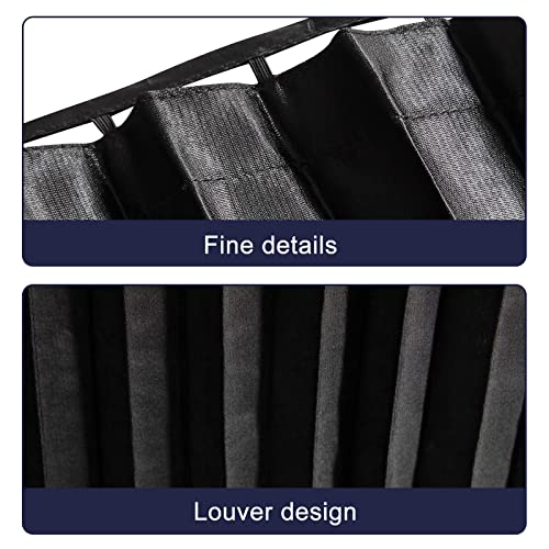 ZATOOTO Car Window Shades for Side Window 4 Pack Magnetic Car Curtains for Privacy Car Window Covers Blackout Blinds Upgrade to a Classy Ride for Camping Sleeping - color: Black Faux Silk Louvered–Full Set 4PCS