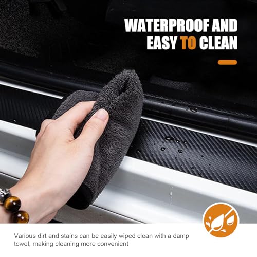 4 PCS Car Door Sill Protector, Anti-Scratch PVC Sill Protection Sticker, Anti-Impact Scuff-Resistant Auto Threshold Cover Strips, Universal for Most Cars, SUV, Truck (Black)