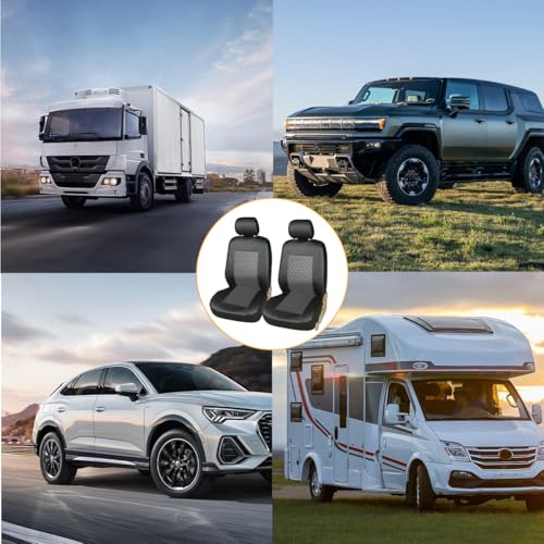Mandark 4PCS Car Seat Cover, PU Leather Vehicle Seat Protector Full Sets, Waterproof Automotive Front Seats and Rear Bench Protection Guard Accessories, Universal for SUV, Truck, RV (Gray) - color: Gray