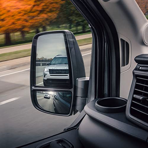 BDFHYK Mirror Glass Compatible with Transit T150 T250 T350 2015-2022 Side View Heated Convex Mirror Glass with Backing Plate, Replaces CK4Z17K707B (Left Upper Side) - size: Left Driver Side, style: 2015-2022 Transit T150