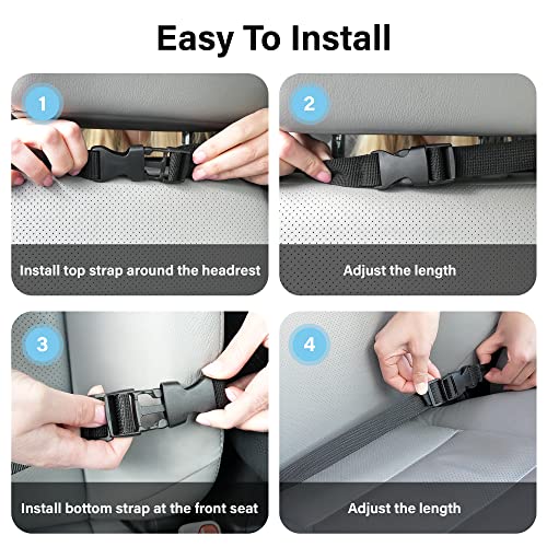 Car Seat Organizer With Touch Screen Tablet Holder And Multiple Pockets Waterproof Car Accessories Heavy Duty Oxford Fabric Backseat Car Organizer Protectors Kick Mats for Kids Toddlers - 2 Packs