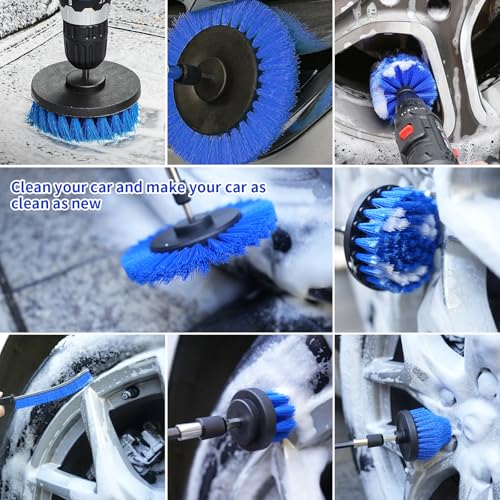 10 Pack Drill Brush Attachment Set, Drill Scrubber Brush Kit, Drill Cleaning Brush, Scrub Brush for Grout Floor Tub Shower Bathtub Tile Sink Toilet Bathroom Kitchen Car Blue - color: Blue