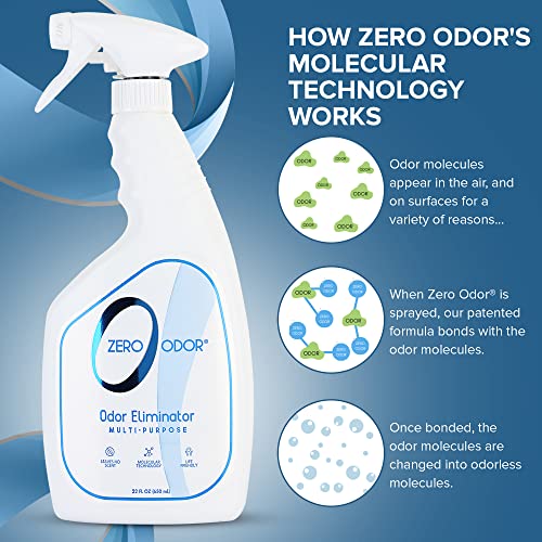 Zero Odor - Multi-Purpose Strong Odor Eliminator for Home, Office, Car, Bathroom, Hotel, Room Deodorizer, and Odor Neutralizer, 22Oz - size: 22 Fl Oz (Pack of 1)