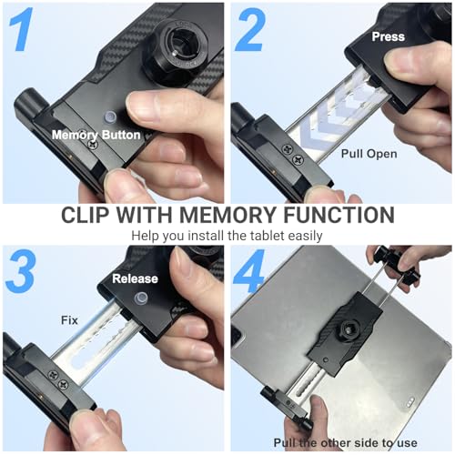 Car Tablet Holder for Cup Holder, Metal Long Arm 360° Rotation Tablet Mount for Truck Golf Treadmill, Fit Thickness Case (Deep Max 1.18'') for iPad Pro/Air/Mini, Galaxy Tab & 6.1-15.6" Devices