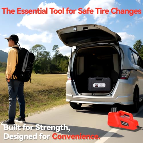 Trihelper Electric Car Jack 5 Ton 12V Hydraulic Jack Portable Car Lift Floor Jack Stand for Sedans SUV MPV Sedan Truck Change Tires Garage Repair Roadside Emergency Kit - color: Red Jack Only
