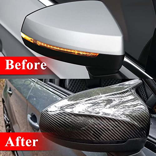 AeroBon Real Carbon Fiber Mirror Cover Compatible with 2014-2020 Audi A3 S3 RS3 (8V) Mirror Caps With Lane Assist - size: Mirror Covers