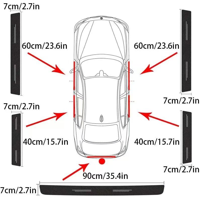 9 Pcs Car Door Sill Protector for Honda CR-V Hybrid & CRV 2023 2024 2025 2026, Scuff Plate Guard Entry Trim Carbon Fiber Texture Anti-Scratch Waterproof Durable