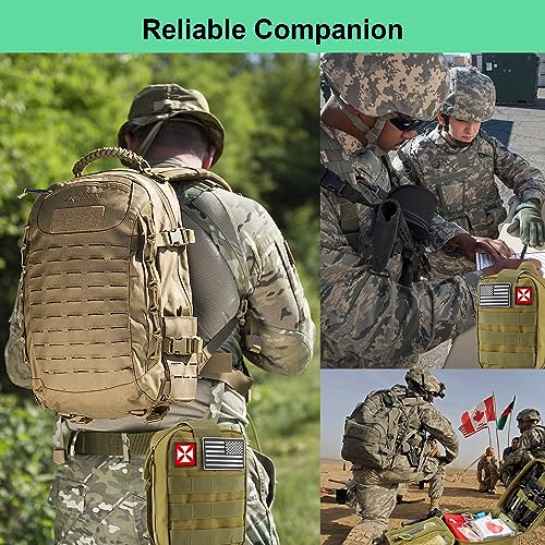 Survival Kit 256 in 1, First Aid Kit Survival Gear Tools Trauma Kit with Molle Pouch for Outdoor, Camping, Hunting, Hiking, Earthquake, Home, Office, Gifts for Men Dad Husband Women - color: Green